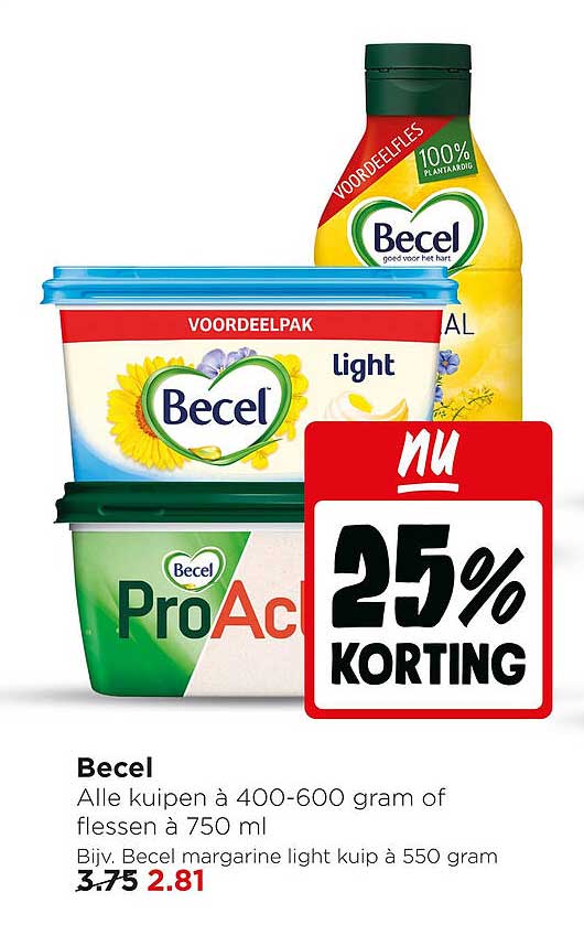 Becel Alle kuipen à 400-600 gram of flessen à 750 ml 25% korting