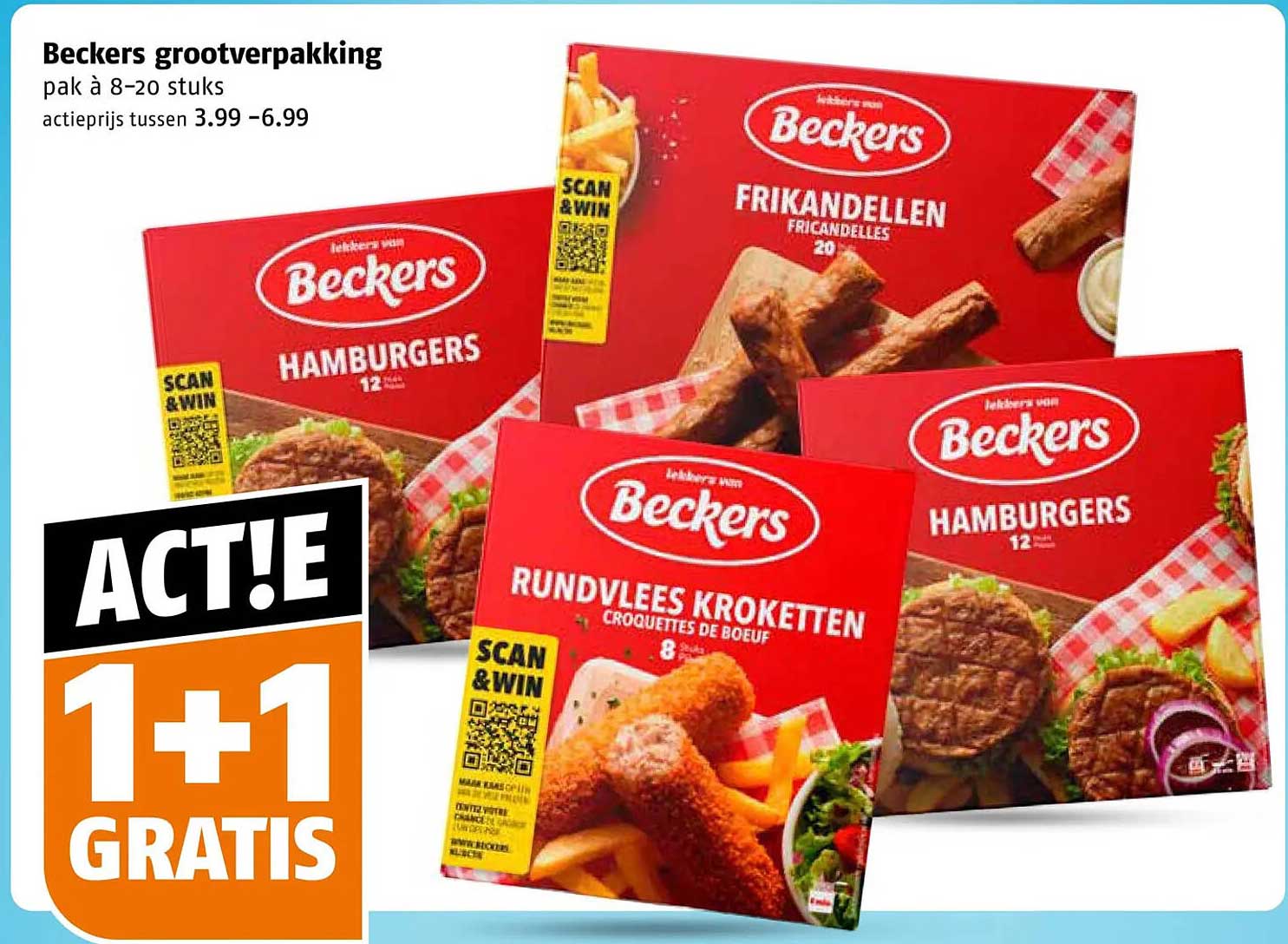 Beckers grootverpakking 1+1 gratis