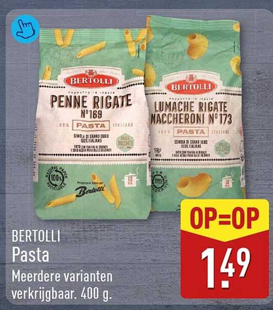BERTOLLI Pasta Meerdere varianten verkrijgbaar. 400 g. OP=OP