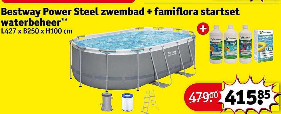 Bestway Power Steel zwembad + famiflora startset waterbeheer**