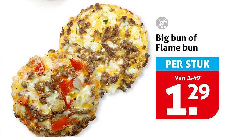 Big bun of Flame bun PER STUK