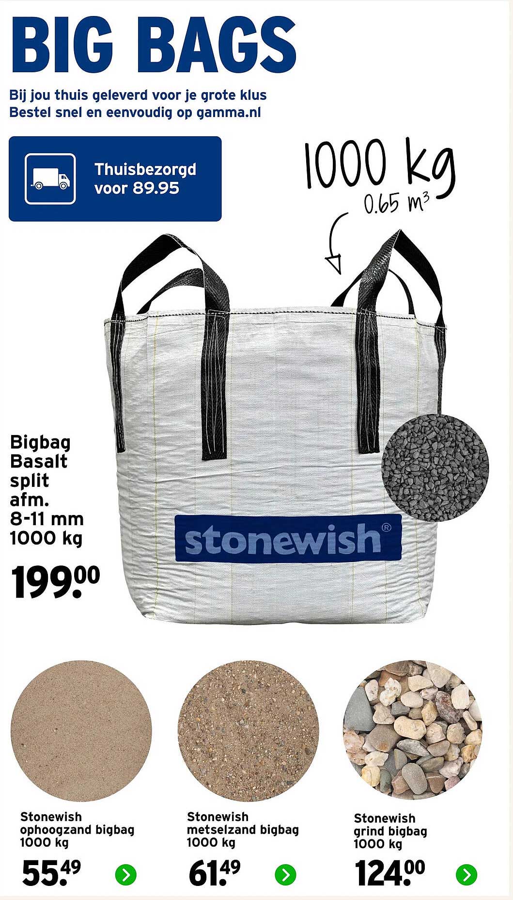 Bigbag Basalt split afm. 8-11 mm 1000 kg