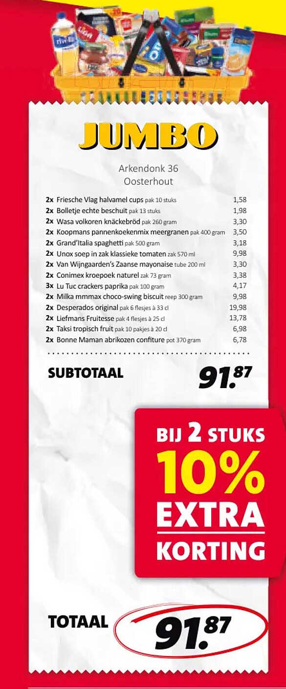 BIJ 2 STUKS 10% EXTRA KORTING