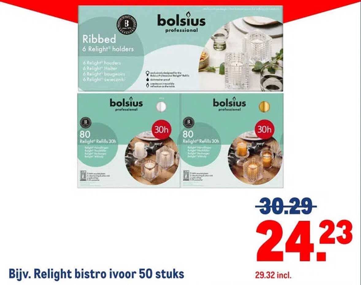 Bijv. Relight bistro ivoor 50 stuks