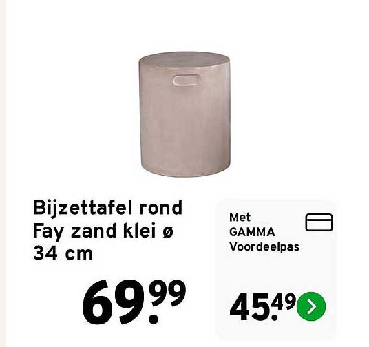 Bijzettafel rond Fay zand klei ø 34 cm