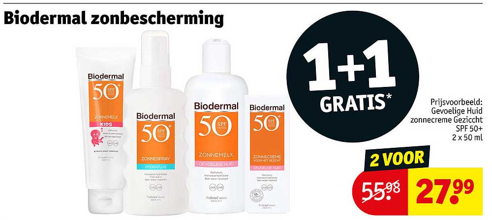 Biodermal zonbescherming 1+1 GRATIS*