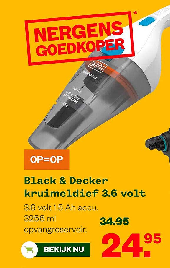 Black & Decker kruimeldief 3.6 volt