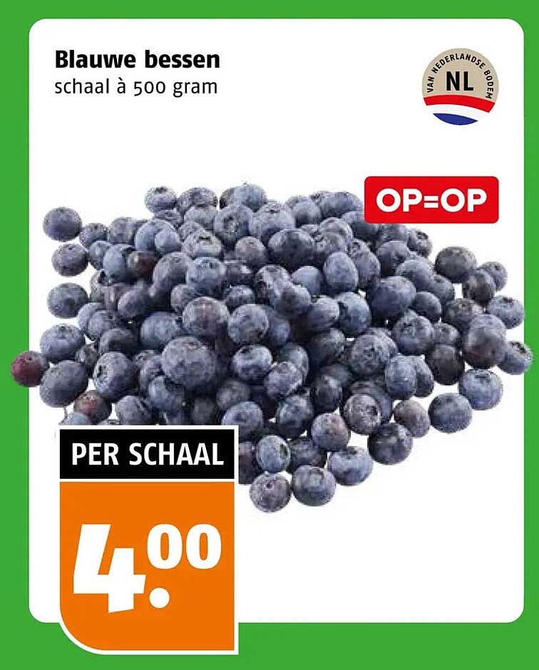 Blauwe bessen schaal à 500 gram OP=OP