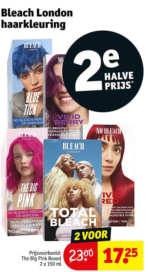 Bleach London haarkleuring 2e halve prijs