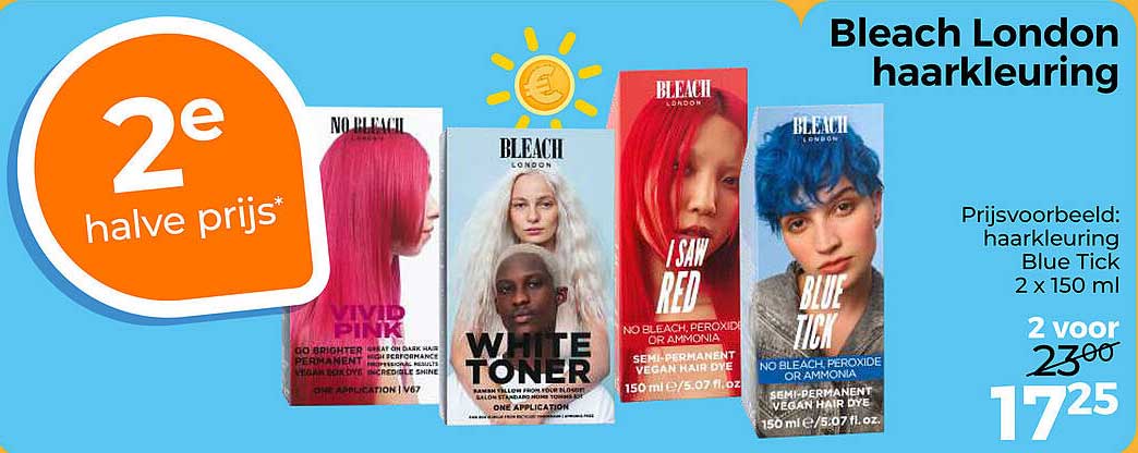 Bleach London haarkleuring 2e halve prijs