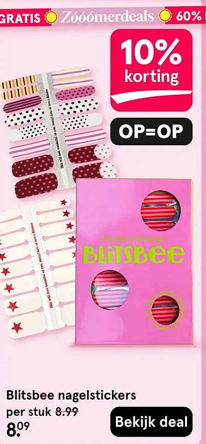 Blitsbee nagelstickers 10% korting OP=OP