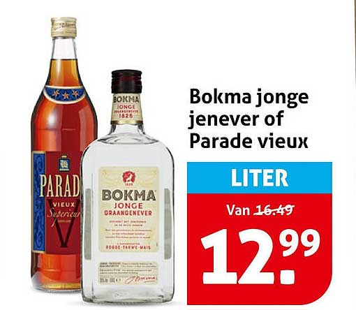 Bokma jonge jenever of Parade vieux LITER