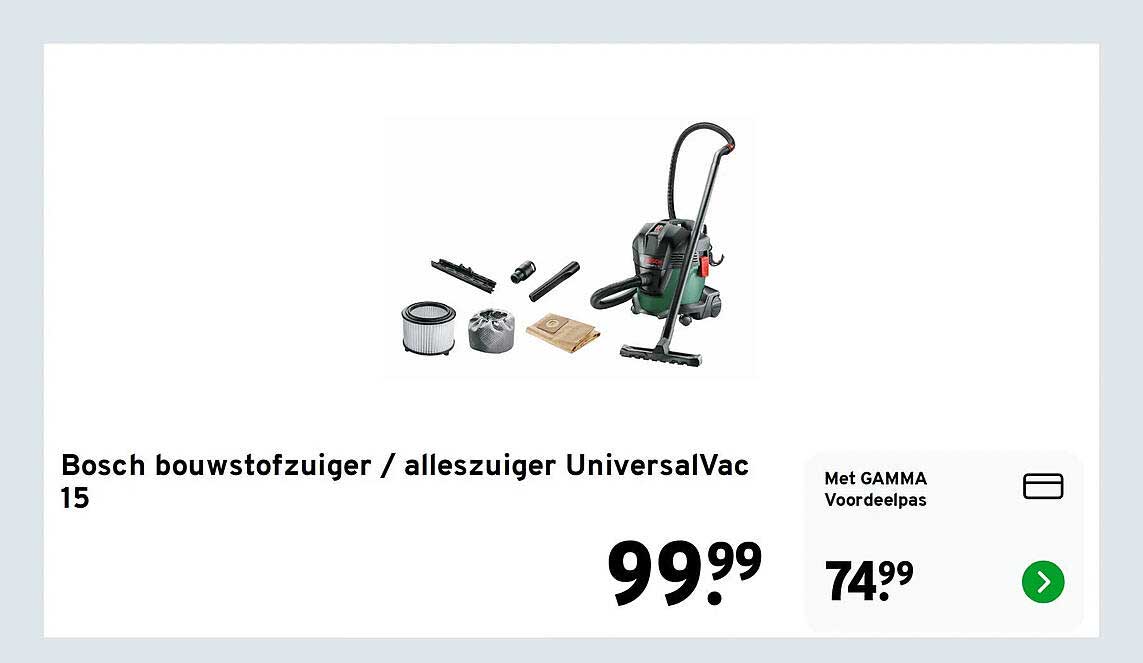 Bosch bouwstofzuiger / alleszuiger UniversalVac 15