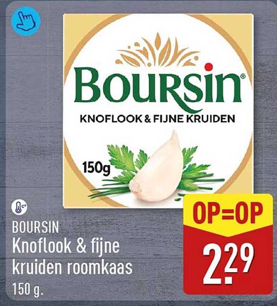 BOURSIN Knoflook & fijne kruiden roomkaas 150 g OP=OP