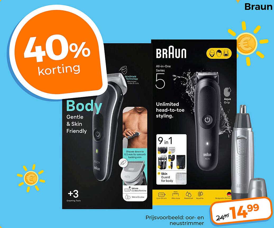 Braun oor- en neustrimmer 40% korting