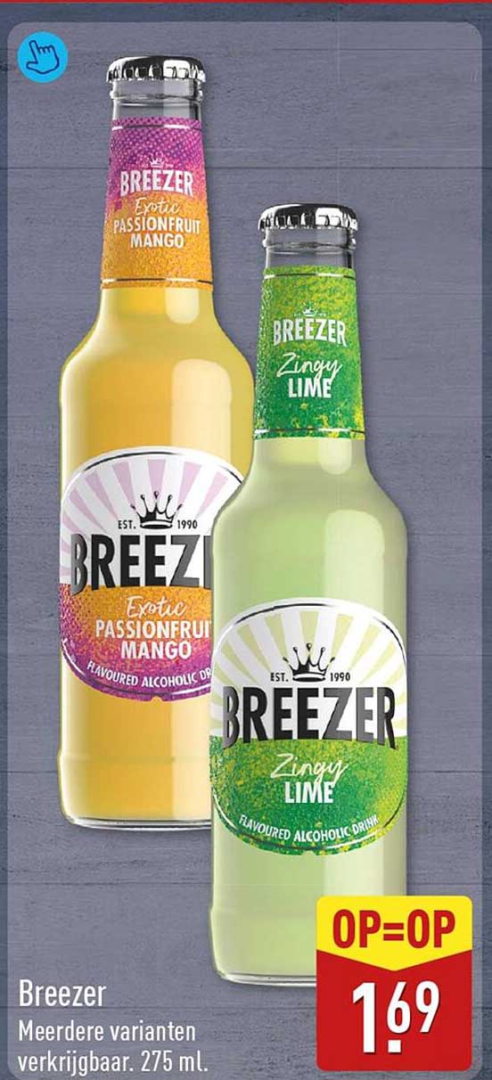 Breezer Meerdere varianten verkrijgbaar. 275 mL. OP=OP