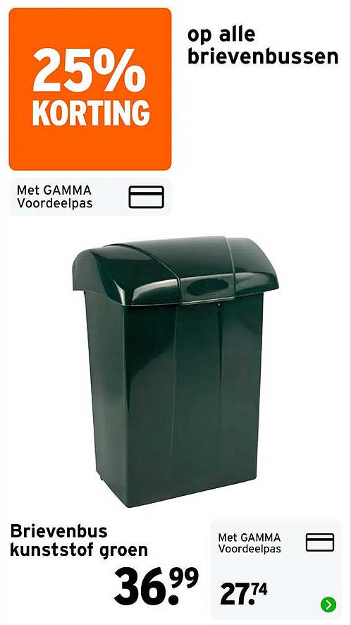 Brievenbus kunststof groen