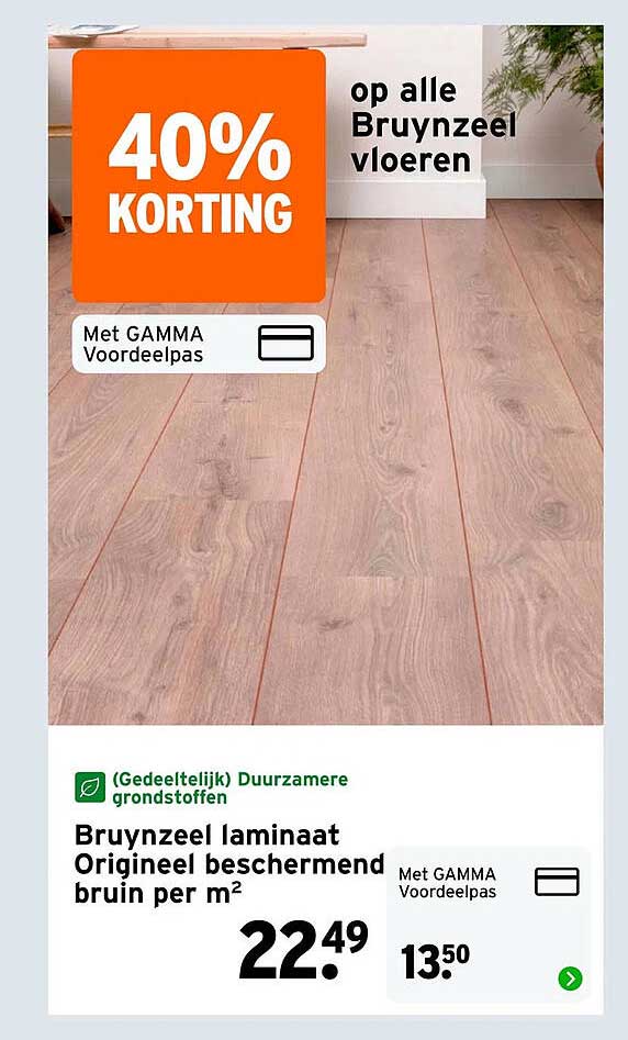 Bruynzeel laminaat Origineel beschermend bruin per m² 40% korting op alle Bruynzeel vloeren