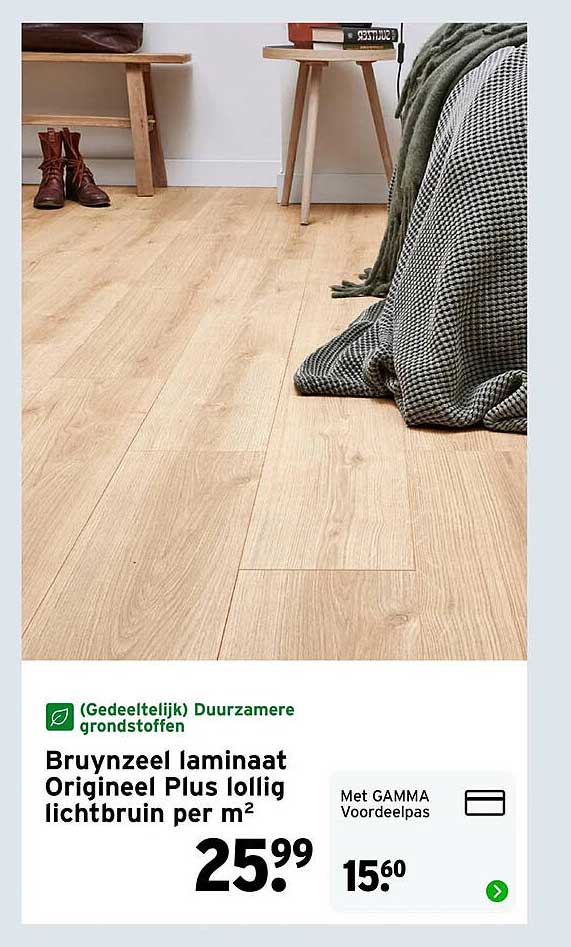Bruynzeel laminaat Origineel Plus lollig lichtbruin per m²