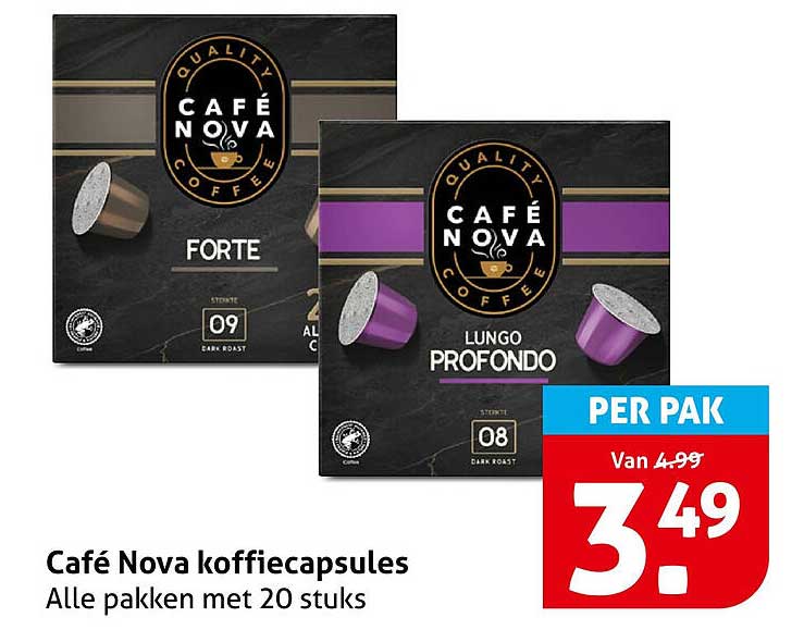 Café Nova koffiecapsules Alle pakken met 20 stuks