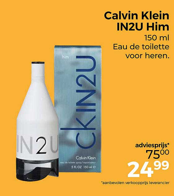 Calvin Klein IN2U Him 150 ml Eau de toilette voor heren.