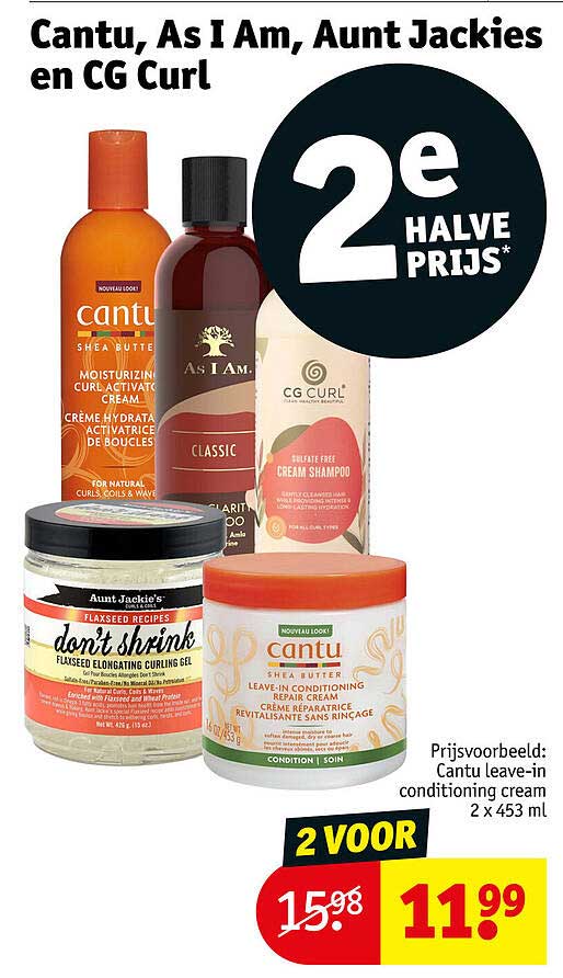 Cantu, As I Am, Aunt Jackies en CG Curl 2e halve prijs
