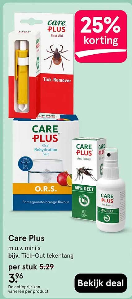 Care Plus m.u.v. mini’s bijv. Tick-Out tekentang
