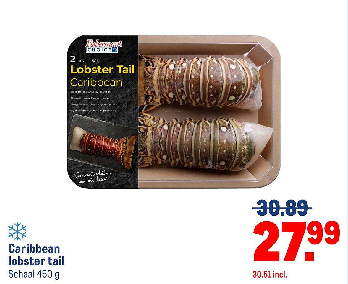 Caribbean lobster tail Schaal 450 g