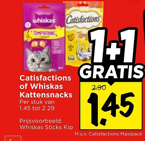 Catisfactions of Whiskas Kattensnacks 1+1 GRATIS