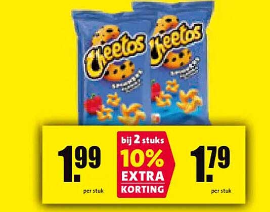 Cheetos bij 2 stuks 10% extra korting