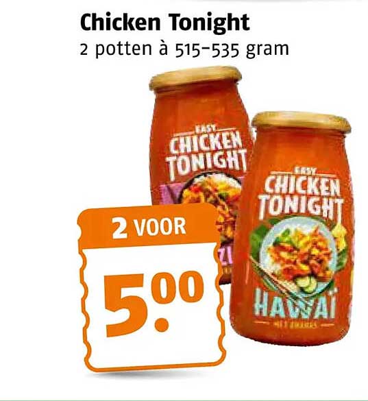 Chicken Tonight 2 potten à 515–535 gram