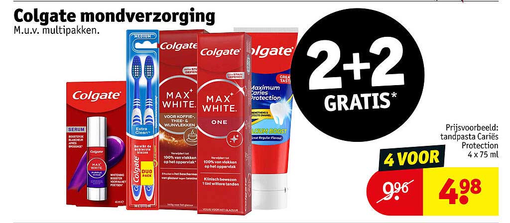 Colgate mondverzorging M.u.v. multipakken. 2+2 GRATIS*
