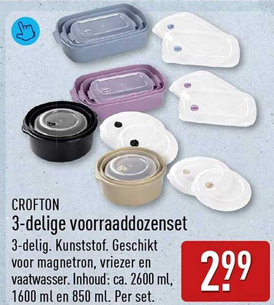 CROFTON 3-delige voorraaddozenset