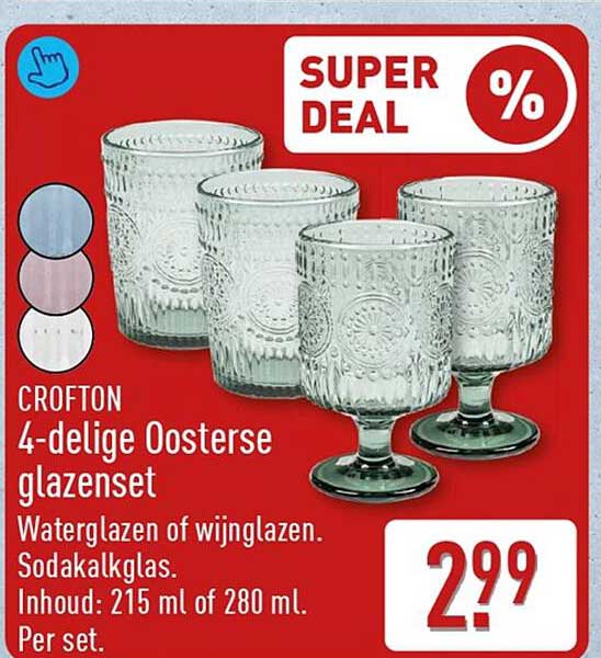 CROFTON 4-delige Oosterse glazen set