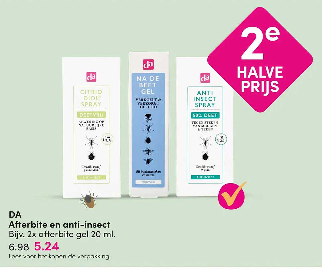 DA Afterbite en anti-insect 2e halve prijs