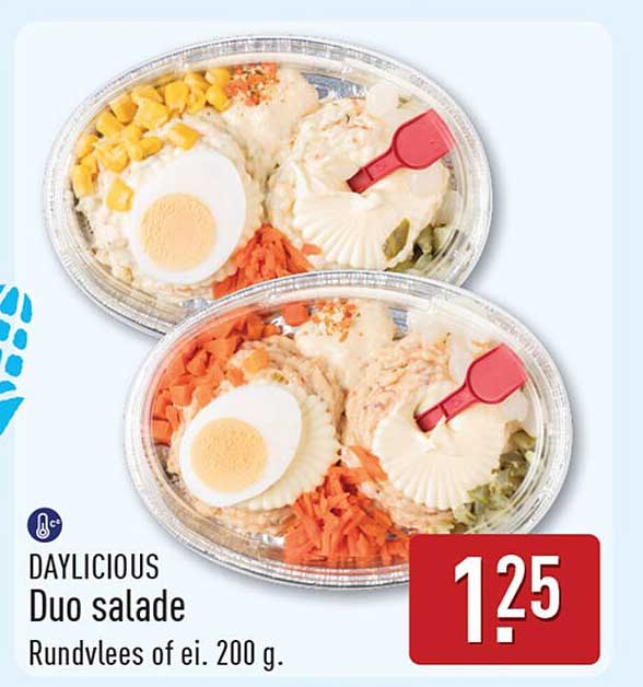 DAYLICIOUS Duo salade Rundvlees of ei, 200 g.