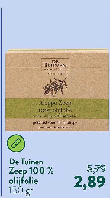 De Tuinen Zeep 100 % olijfolie 150 gr