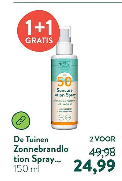De Tuinen Zonnebrandlotion Spray... 1+1 GRATIS
