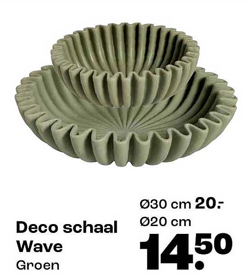 Deco schaal Wave Groen