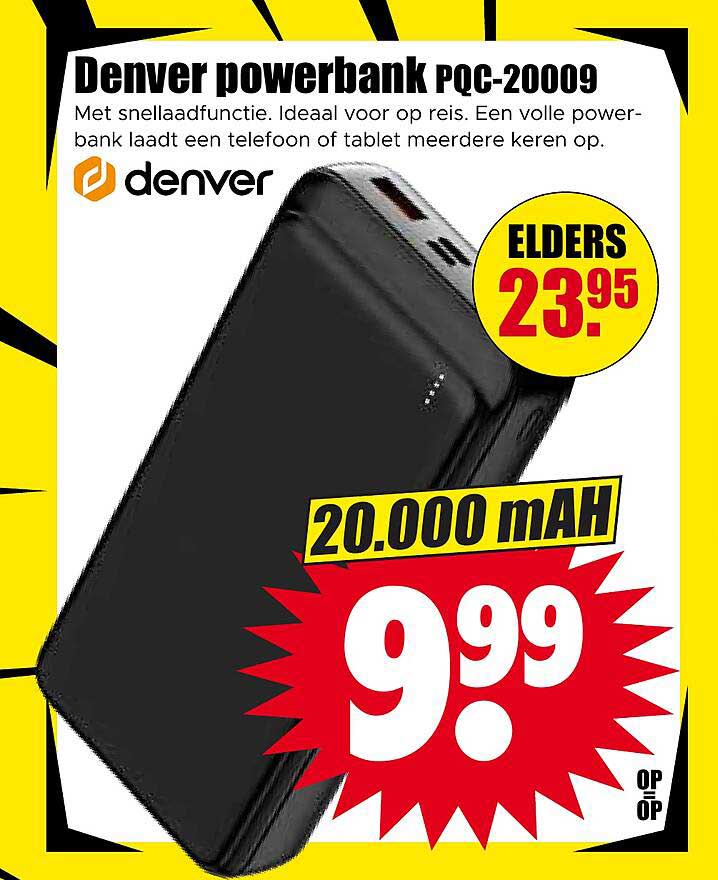 Denver powerbank pqc-20009 20.000 mAH