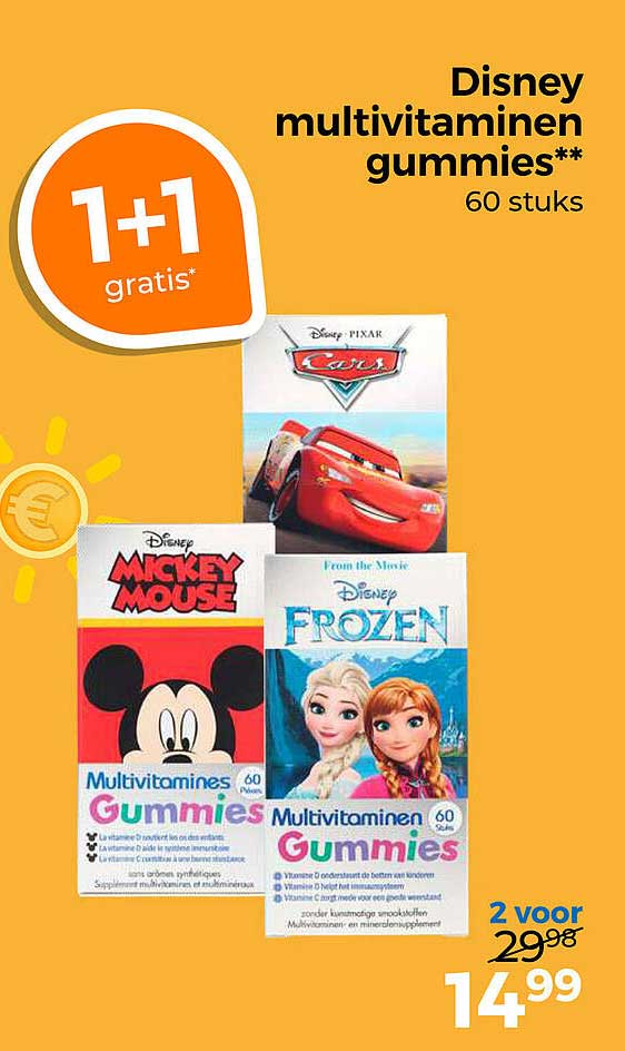 Disney multivitaminen gummies** 60 stuks 1+1 gratis*