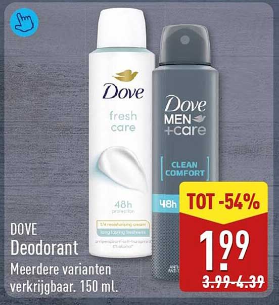 DOVE Deodorant Meerdere varianten verkrijgbaar, 150 ml.