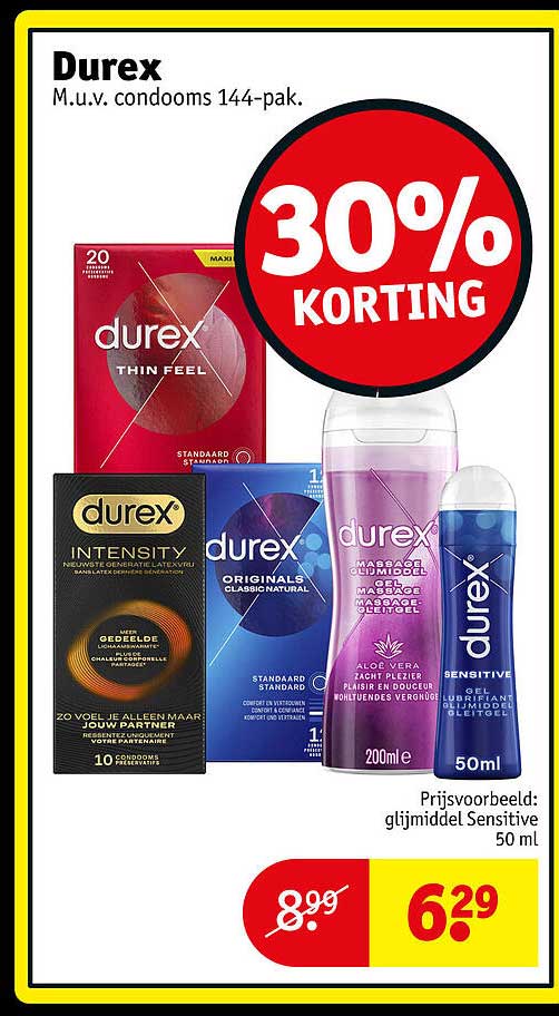 Durex M.u.v. condoms 144-pak. 30% KORTING