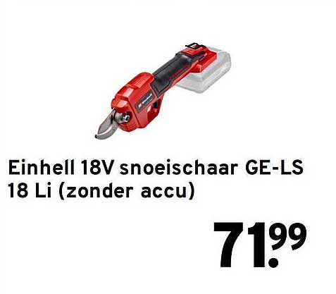 Einhell 18V snoeischaar GE-LS 18 Li (zonder accu)