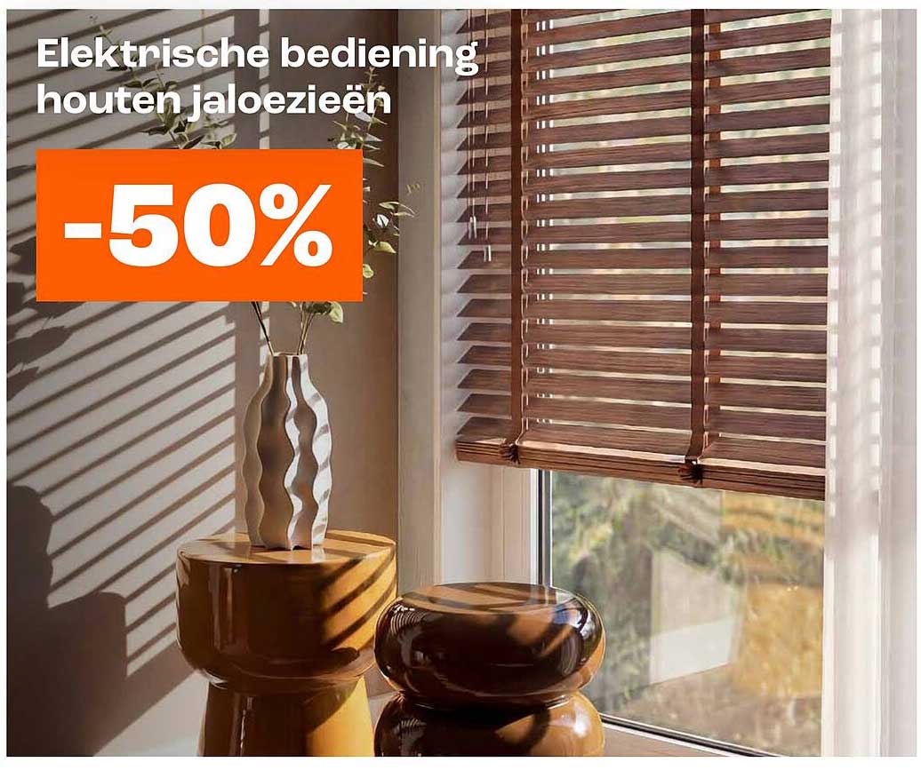 Elektrische bediening houten jaloezieën -50%