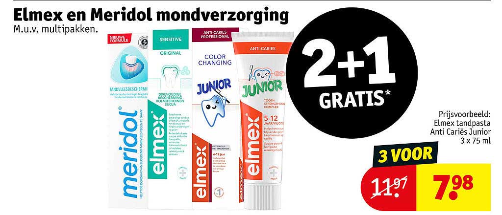 Elmex en Meridol mondverzorging M.u.v. multipakken. 2+1 GRATIS*