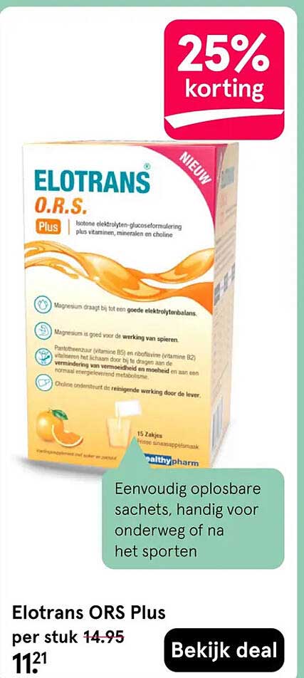 Elotrans ORS Plus 25% korting
