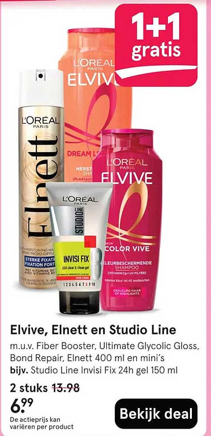 Elvive, Elnett en Studio Line 1+1 gratis