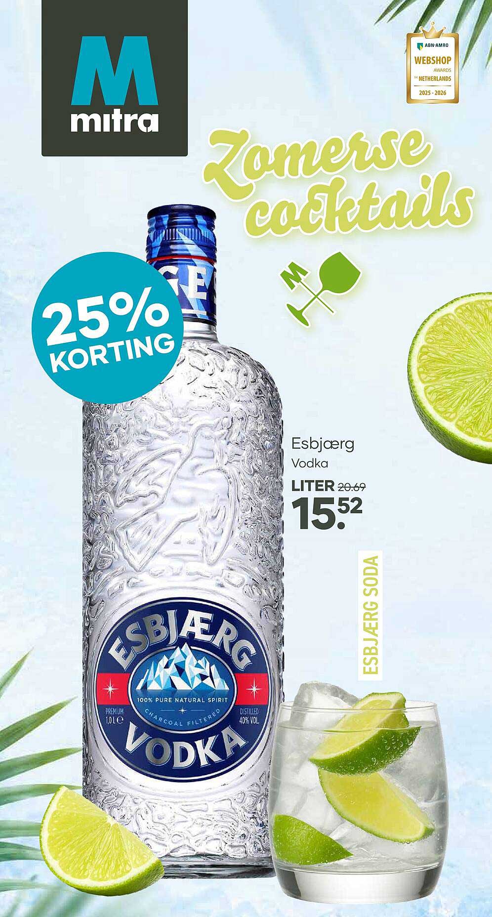 Esbjerg Vodka LITER 25% KORTING
