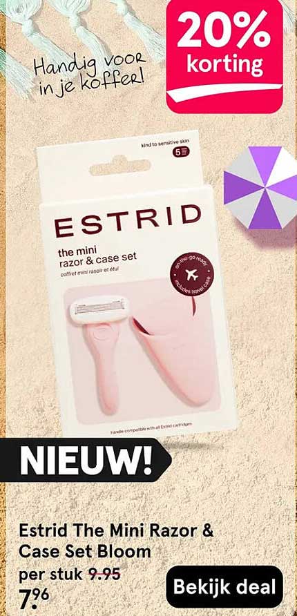 Estrid The Mini Razor & Case Set Blooom 20% korting